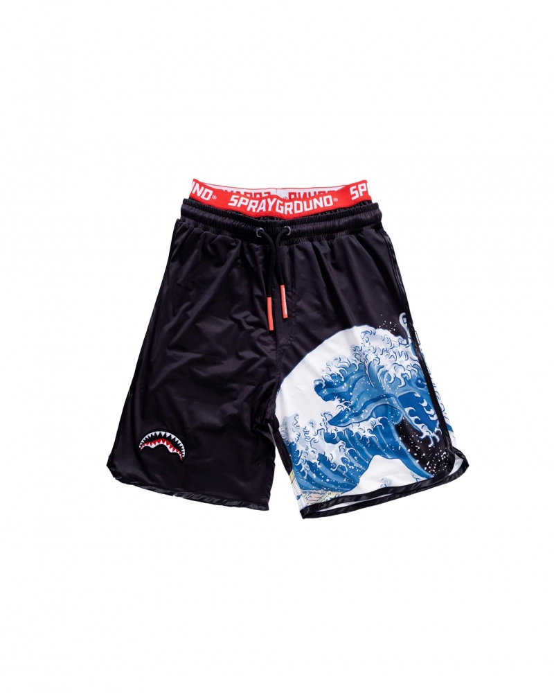 Sprayground Swimsuit JAPAN WAVE SWIM SHORTS Black | RXTAI1903