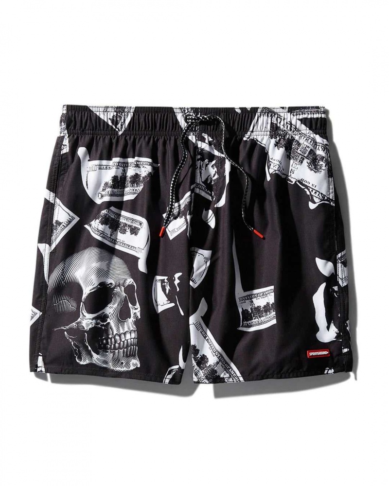 Sprayground Swimsuit SKULL MONEY SWIM Black | RDVFP0847