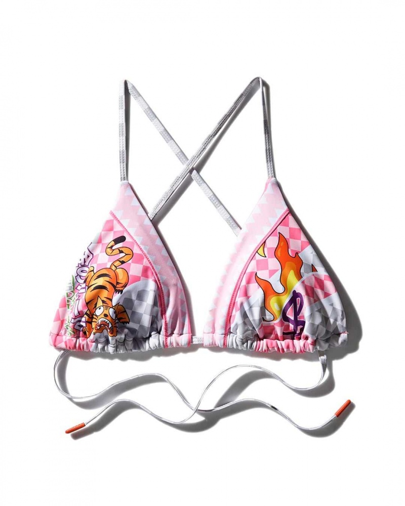 Sprayground Swimsuit WTF 2.0 BIKINI TOP Pink | WRUSK9248