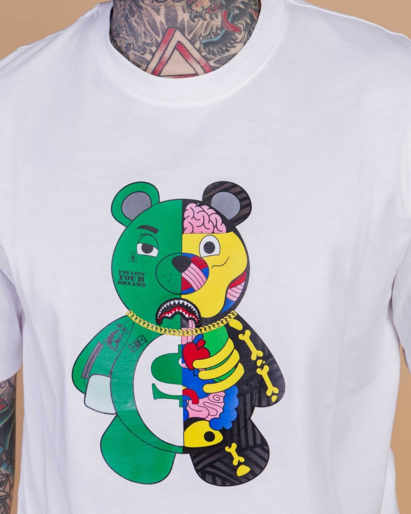 Sprayground T-shirt ANATOMY BEAR White | FGAOY5982