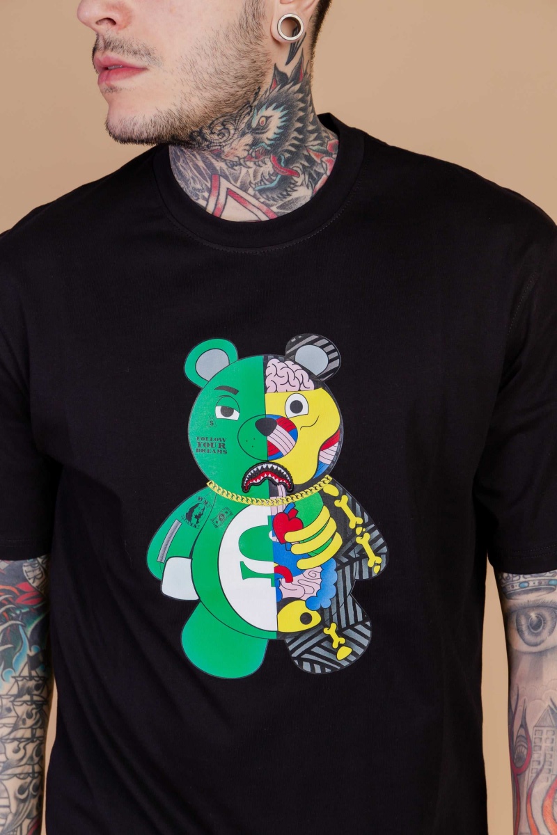 Sprayground T-shirt ANATOMY BEAR Black | ZMYBQ2458