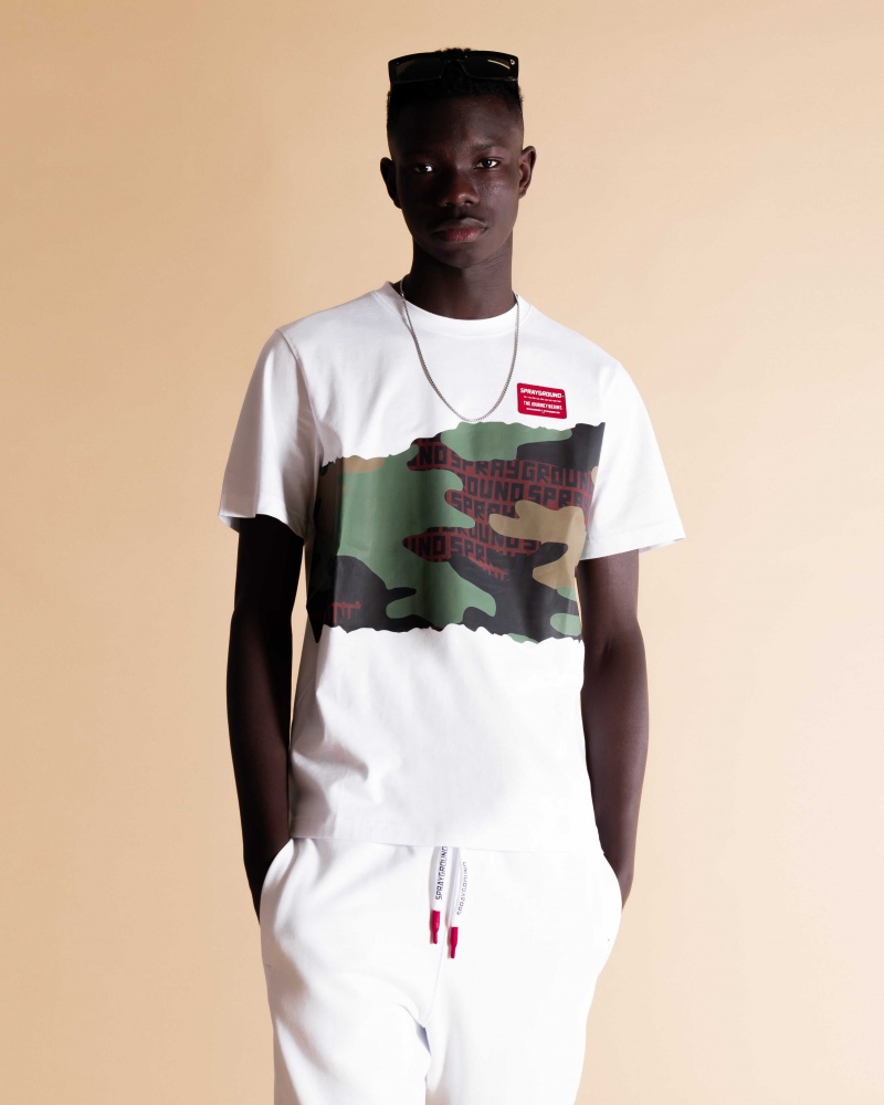 Sprayground T-shirt ANDRE SPRAYGROUND Camo White | XPNUT4059