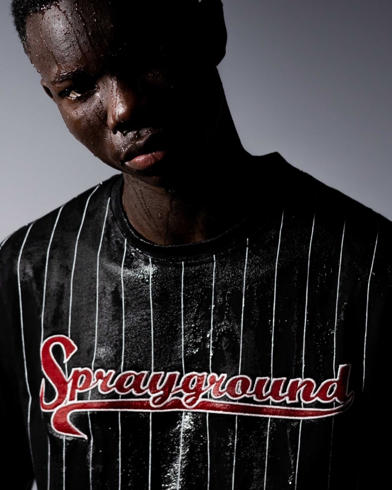 Sprayground T-shirt BASEBALL Black | AGLNJ9872