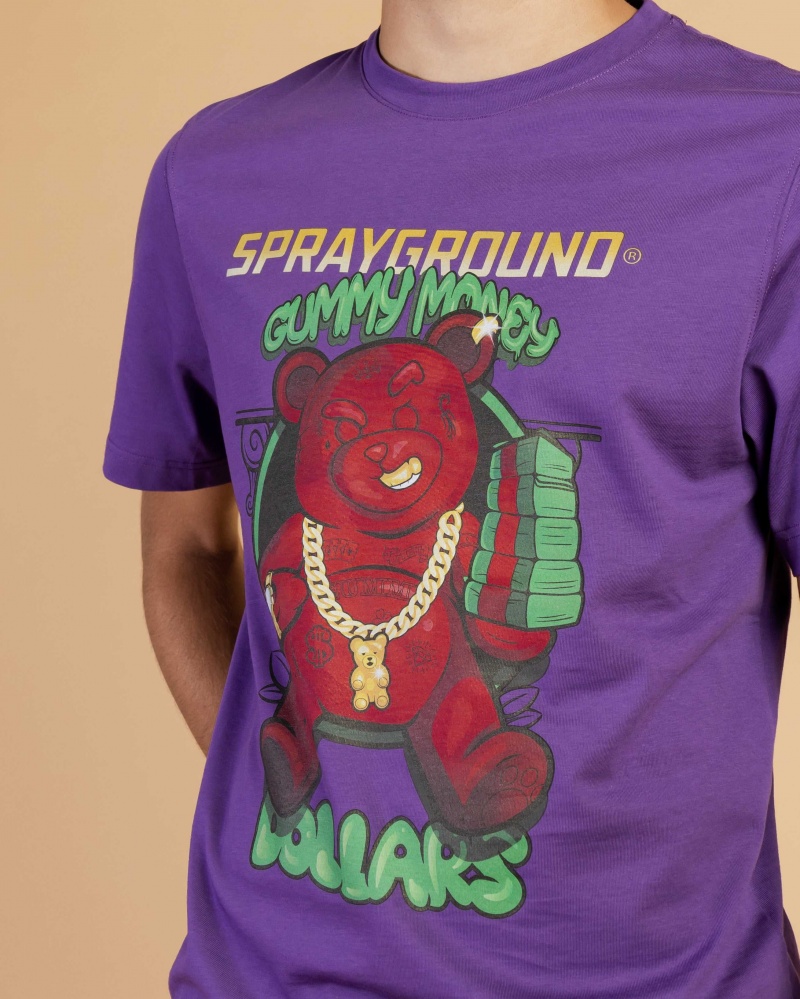 Sprayground T-shirt BEAR GANG Purple | KQBFV7069