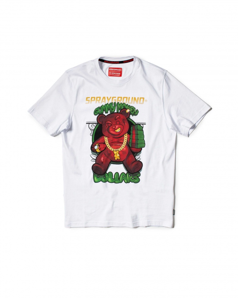 Sprayground T-shirt BEAR GANG White | JOPID7305