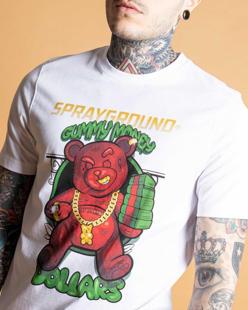 Sprayground T-shirt BEAR GANG White | JOPID7305