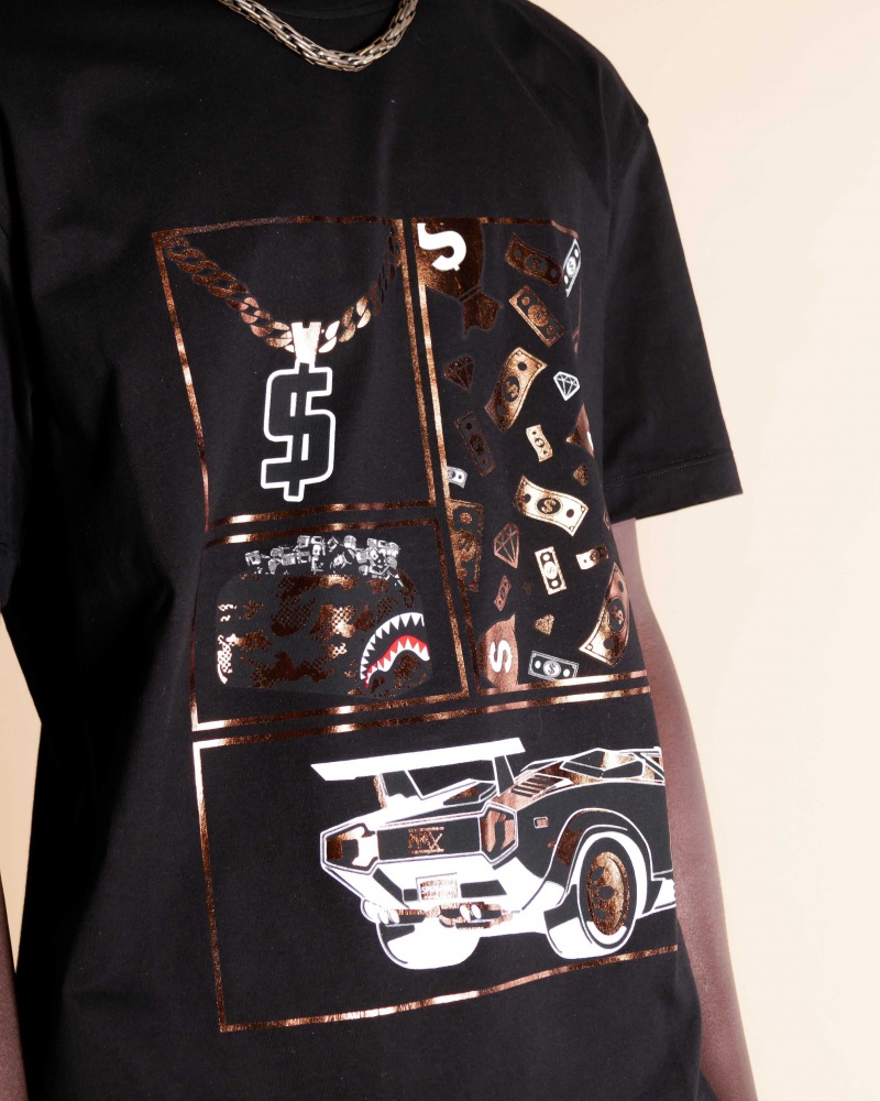 Sprayground T-shirt BE RICH Black | CBRNP2419