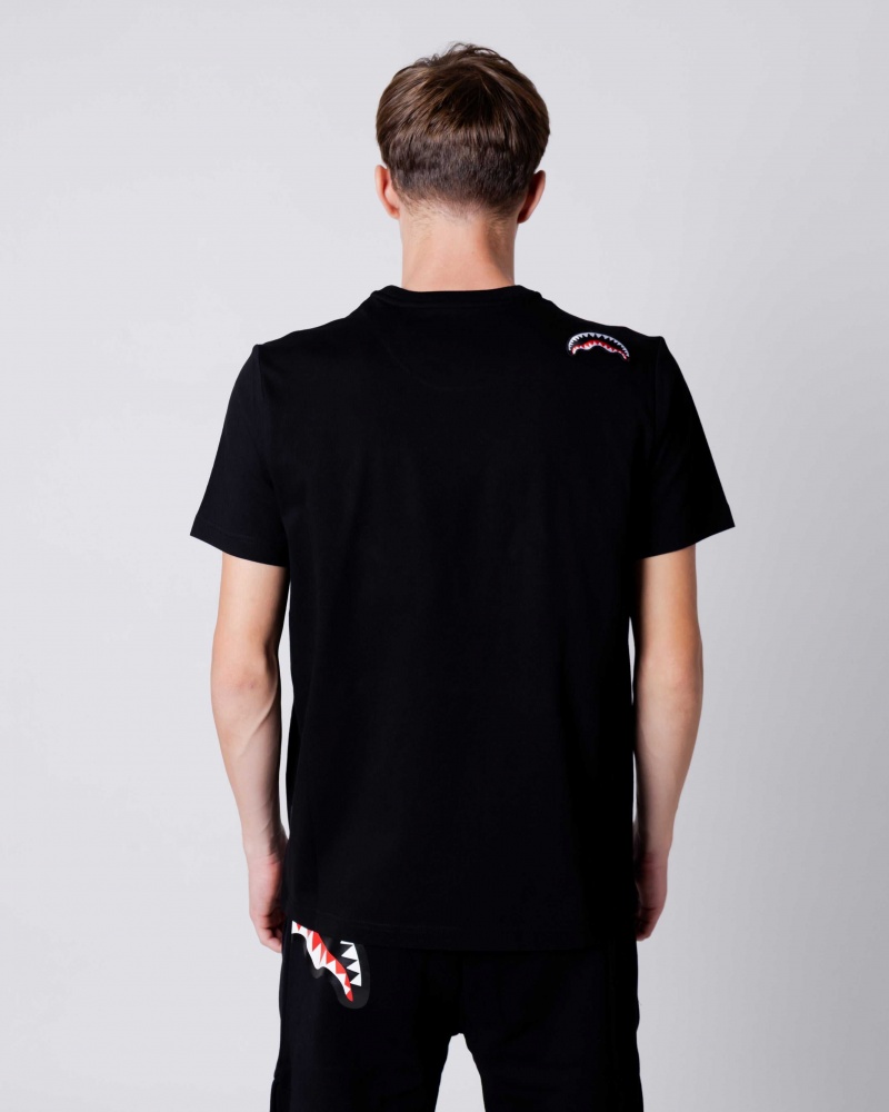 Sprayground T-shirt CRUMPLED Black | INJXM7681