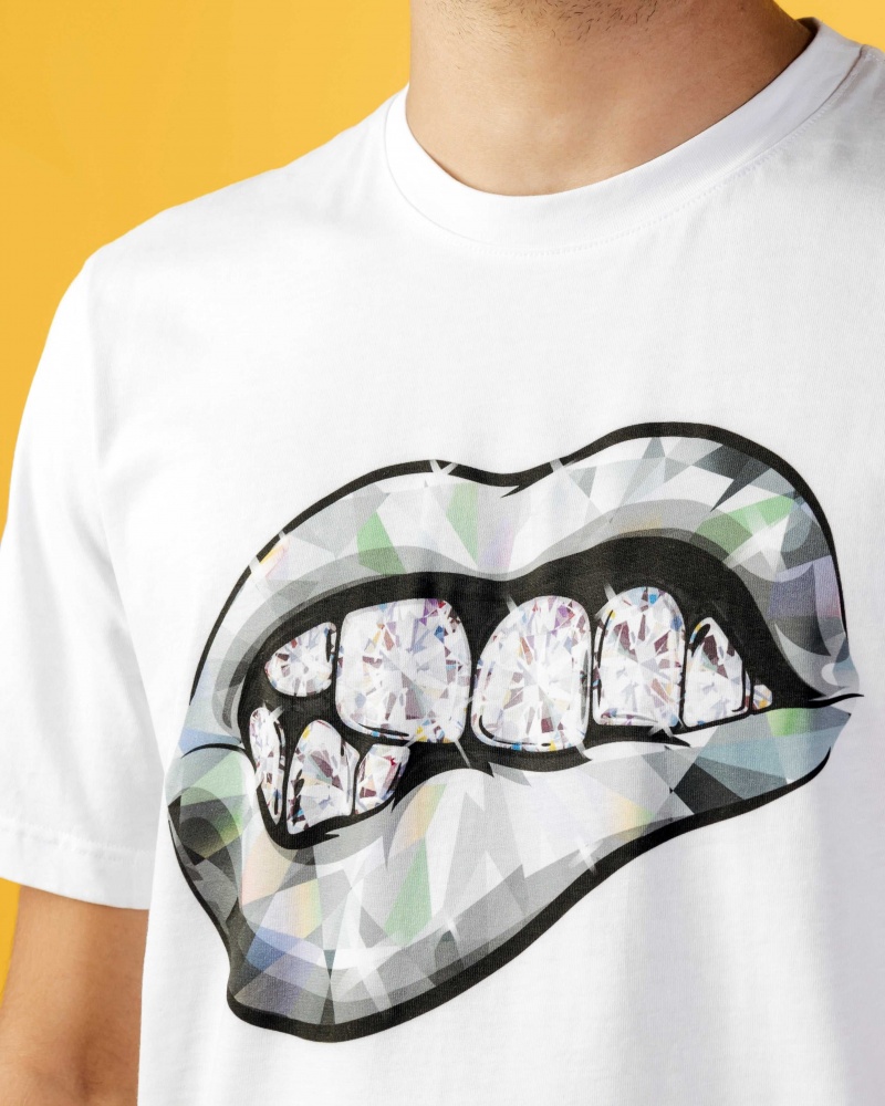 Sprayground T-shirt DIAMOND TEETH White | IUCTR4721