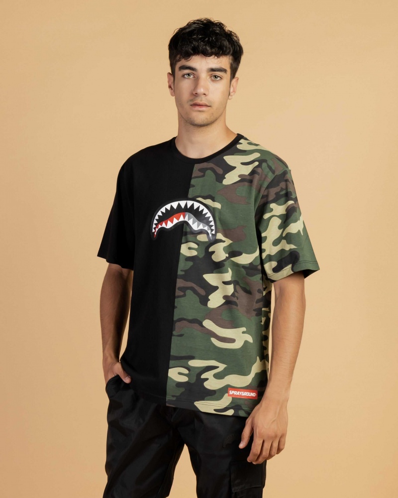 Sprayground T-shirt DOUBLE Black | GKUVX8629