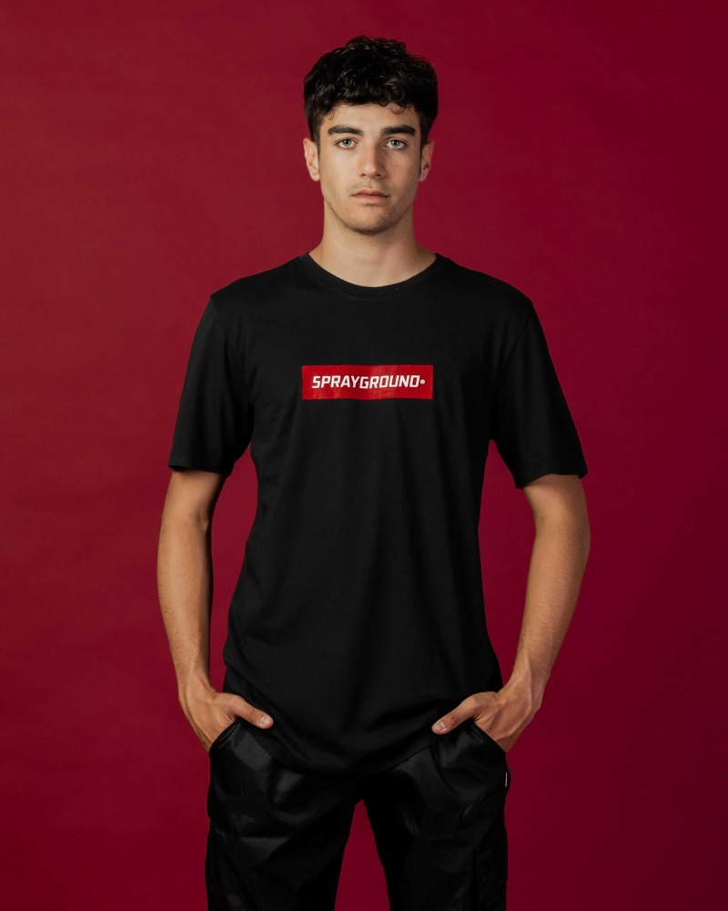 Sprayground T-shirt DOUBLE LOGO Black | CPEAT7285