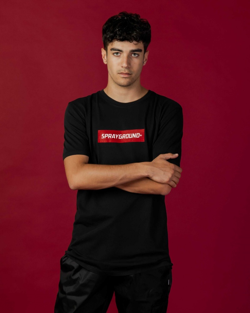 Sprayground T-shirt DOUBLE LOGO Black | CPEAT7285