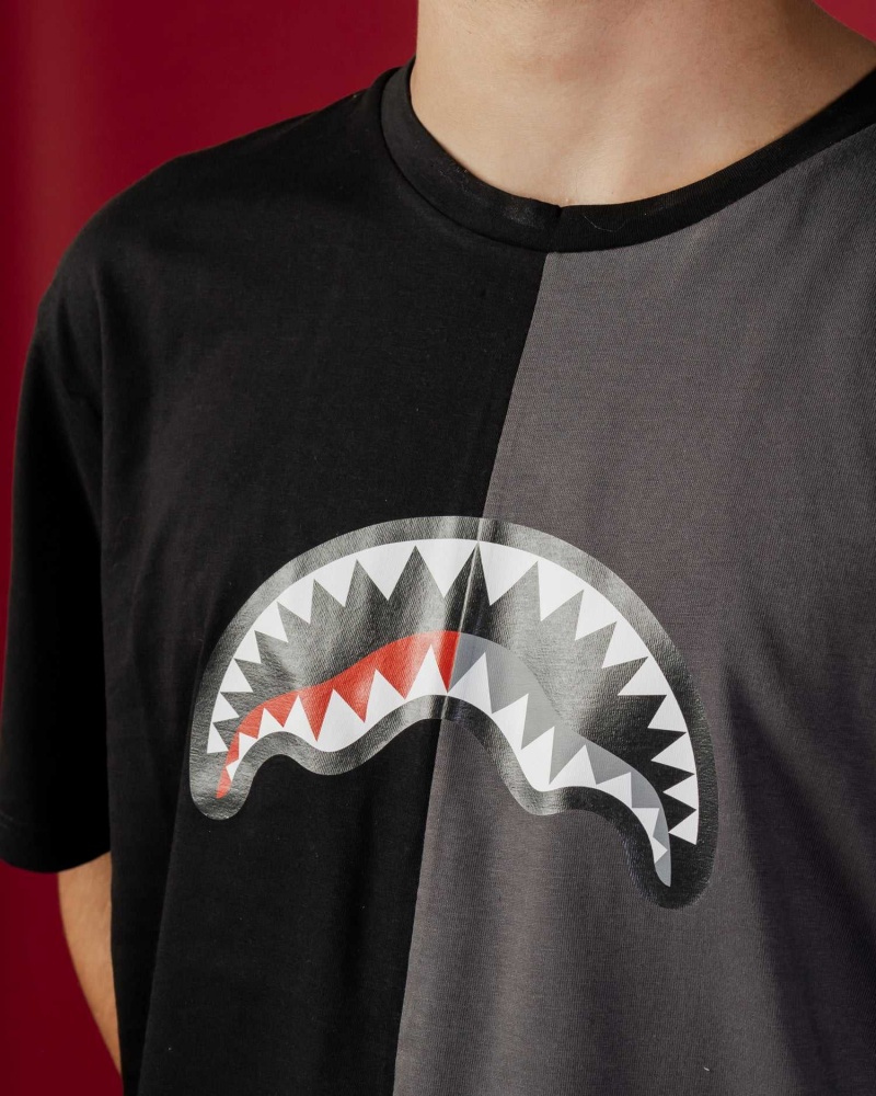 Sprayground T-shirt DOUBLE SHARK Black | FWKGM4190