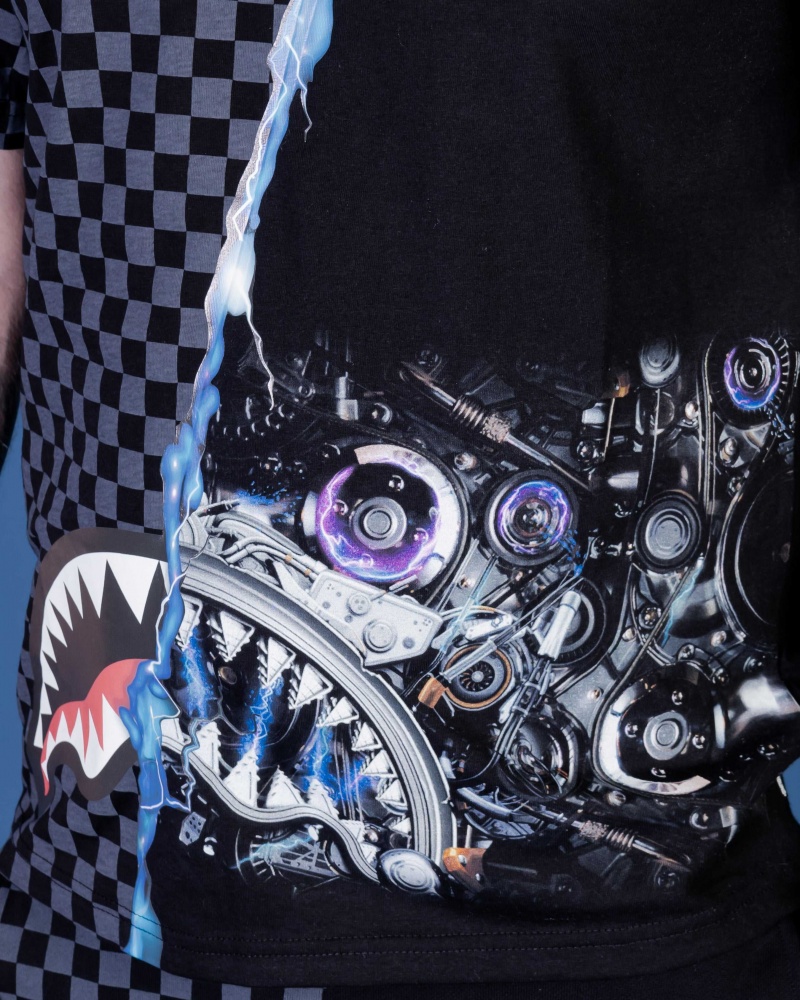 Sprayground T-shirt ELECTRIC SHARKTRONICS Grey | MISLX7142