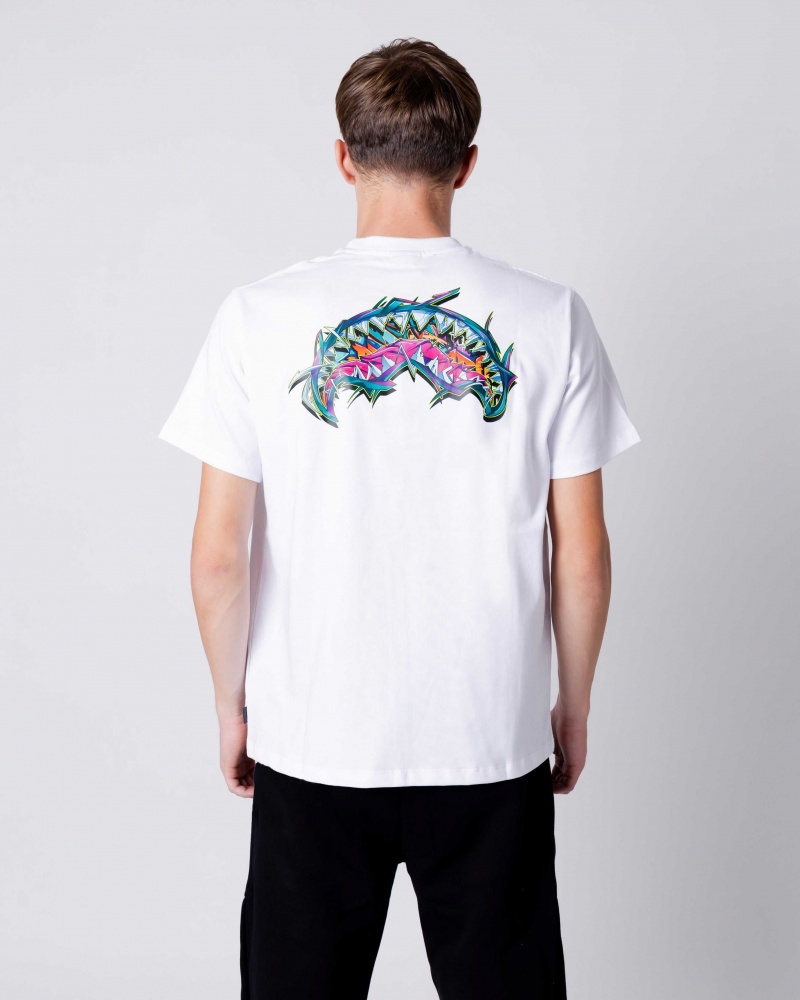 Sprayground T-shirt GRAFFITI White | VJBIO5276