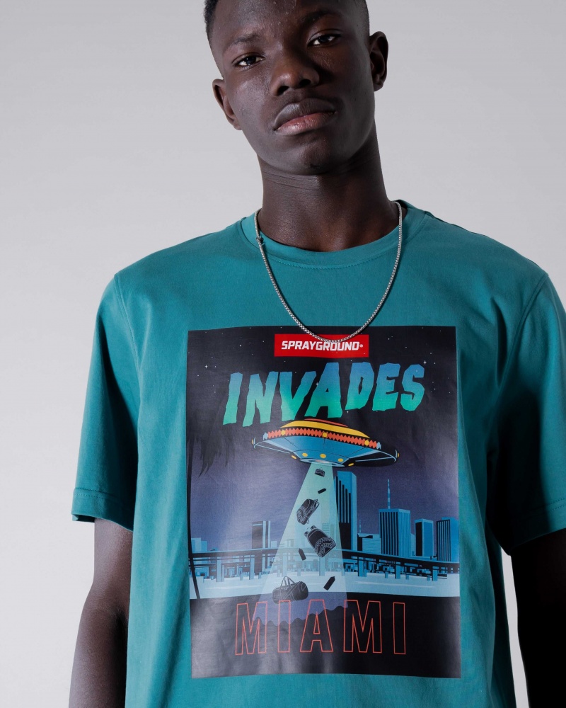 Sprayground T-shirt INVADERS Green | TGHBC7513