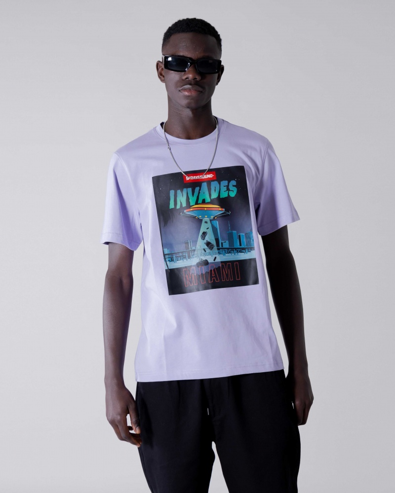 Sprayground T-shirt INVADERS Purple | TGPLW0259