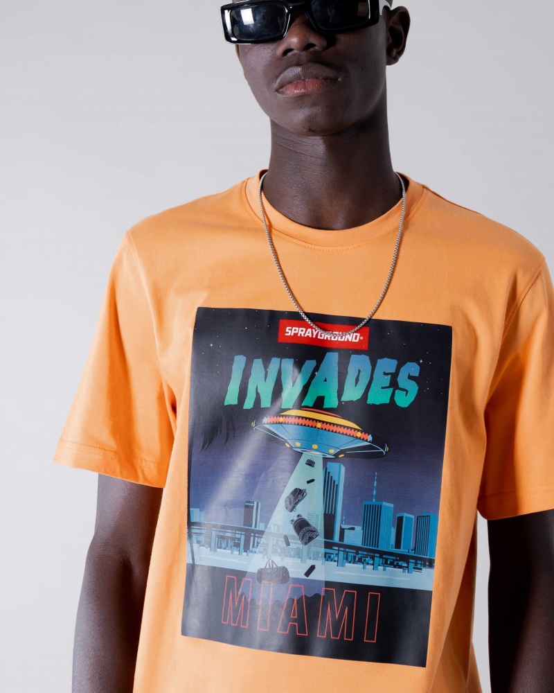 Sprayground T-shirt INVADERS Orange | RBKCG5076