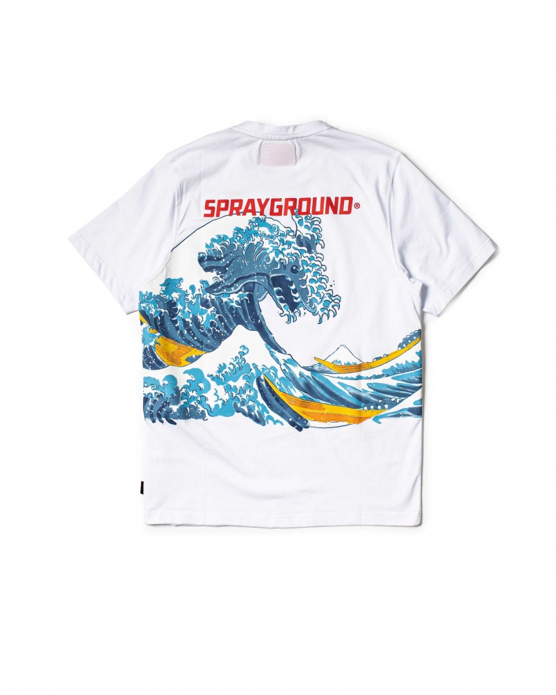 Sprayground T-shirt JAPAN WAVE White | GYMIU1706