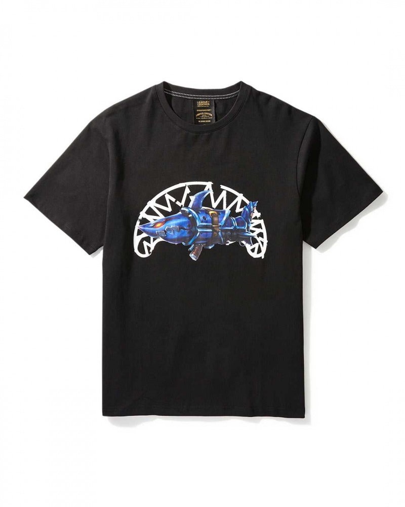 Sprayground T-shirt LEAGUE OF LEGENDS JINX SHARK Black | FLPOS9854