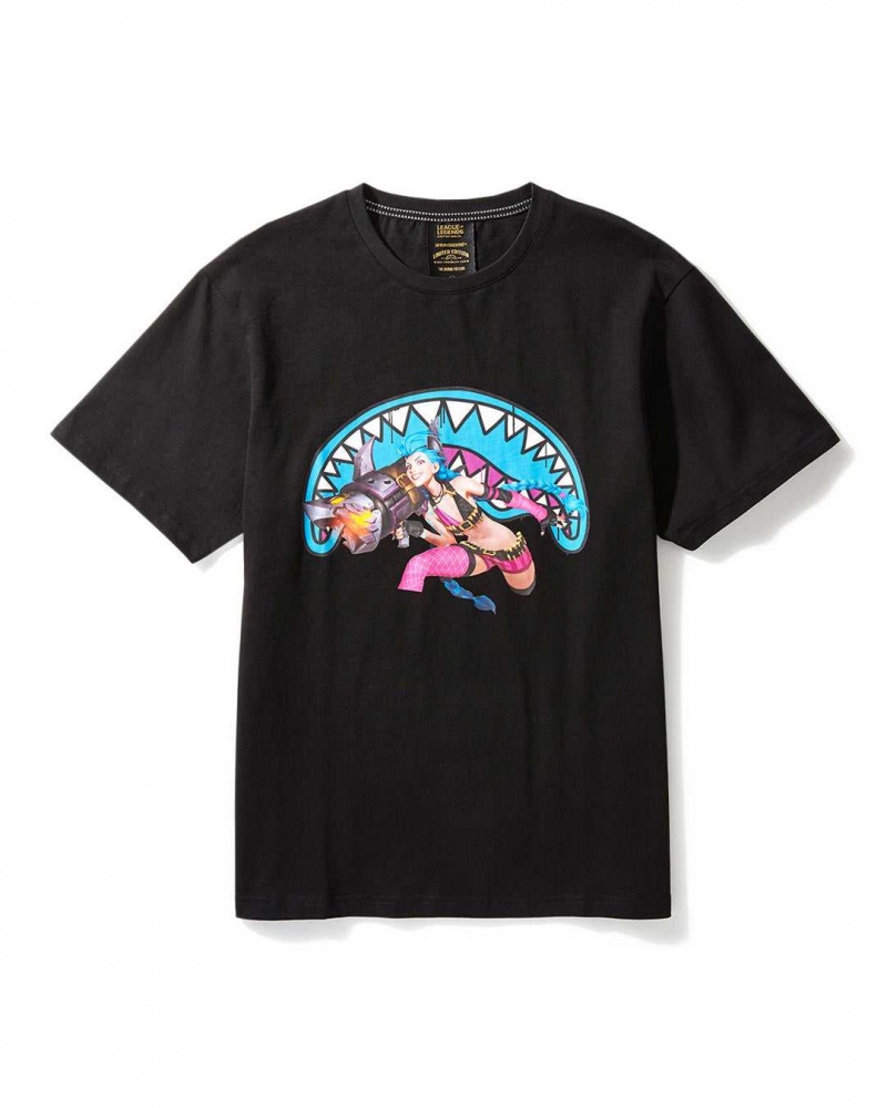 Sprayground T-shirt LOL JINX SHARK T-SHIRT / Black | AZRGP1786