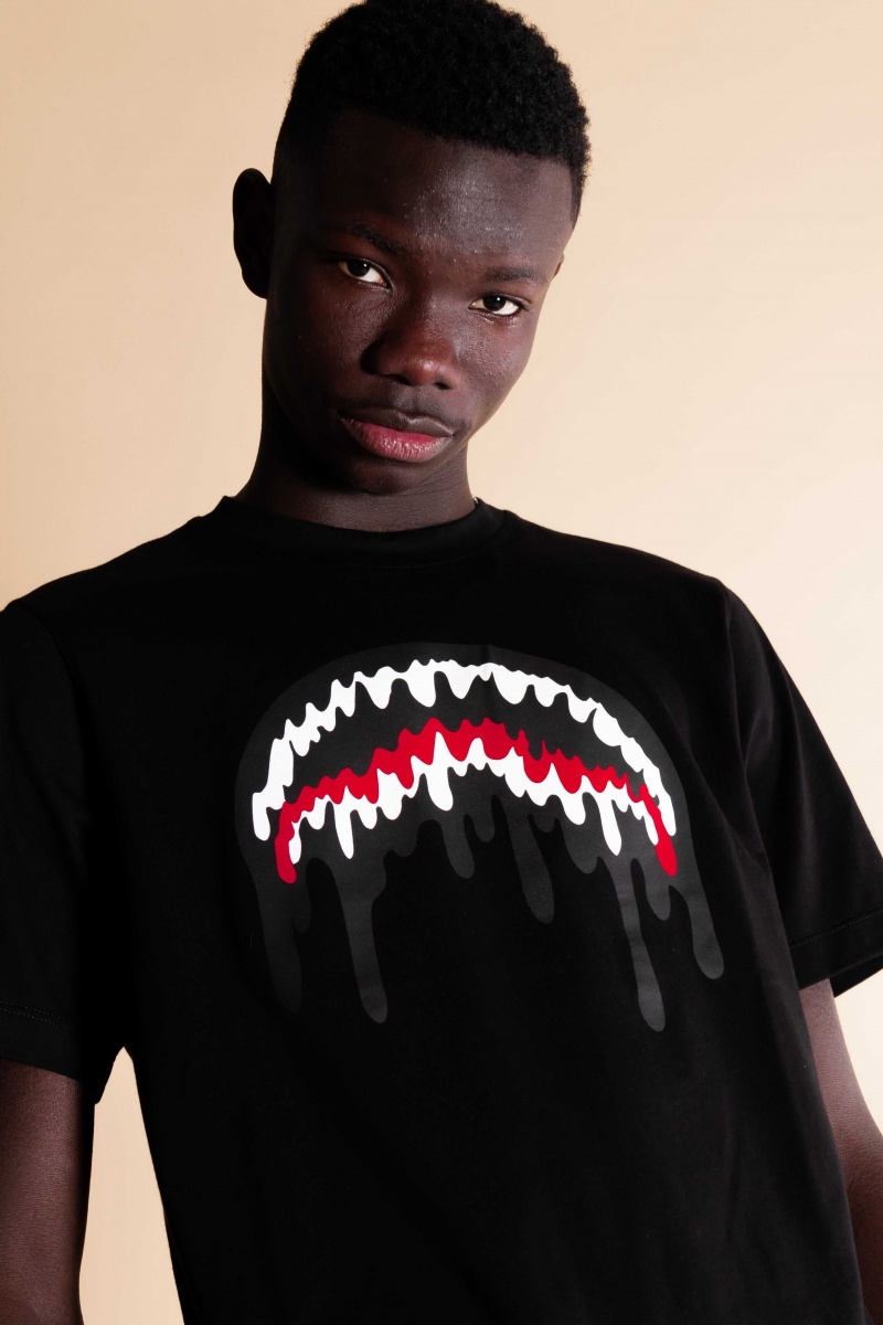 Sprayground T-shirt LOOSE SMOOTH Black | NICEM7124