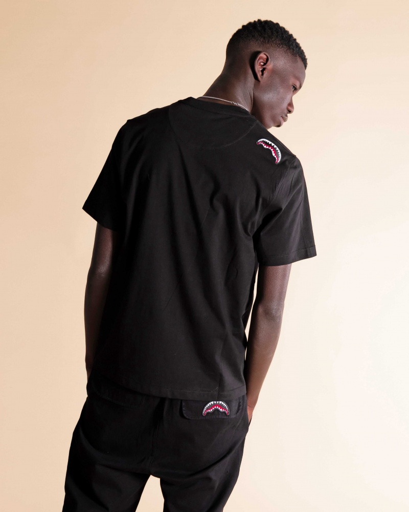 Sprayground T-shirt LOOSE SMOOTH Black | NICEM7124