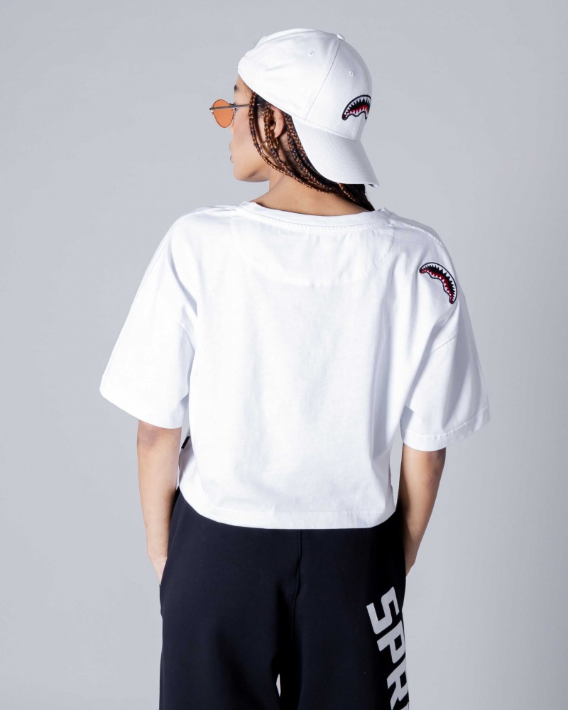 Sprayground T-shirt LOOSE SMOOTH CROP White | SCVPU1394