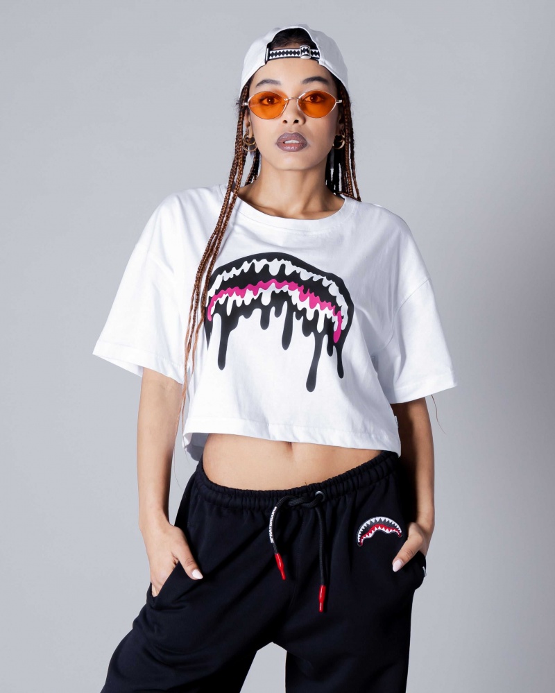 Sprayground T-shirt LOOSE SMOOTH CROP White | SCVPU1394