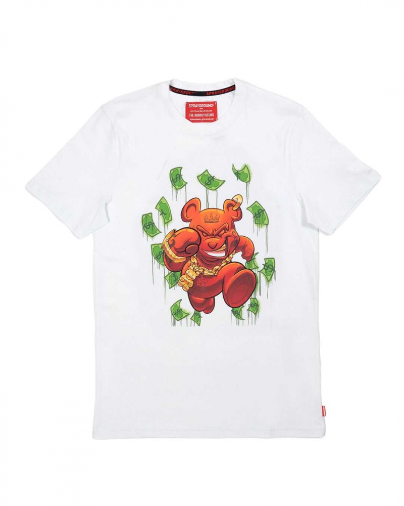 Sprayground T-shirt MONEY BEAR White | VXMHF3821