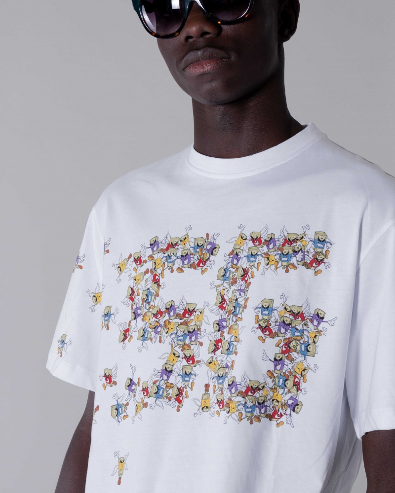 Sprayground T-shirt MONEY BOYS SG White | JQYHB7680