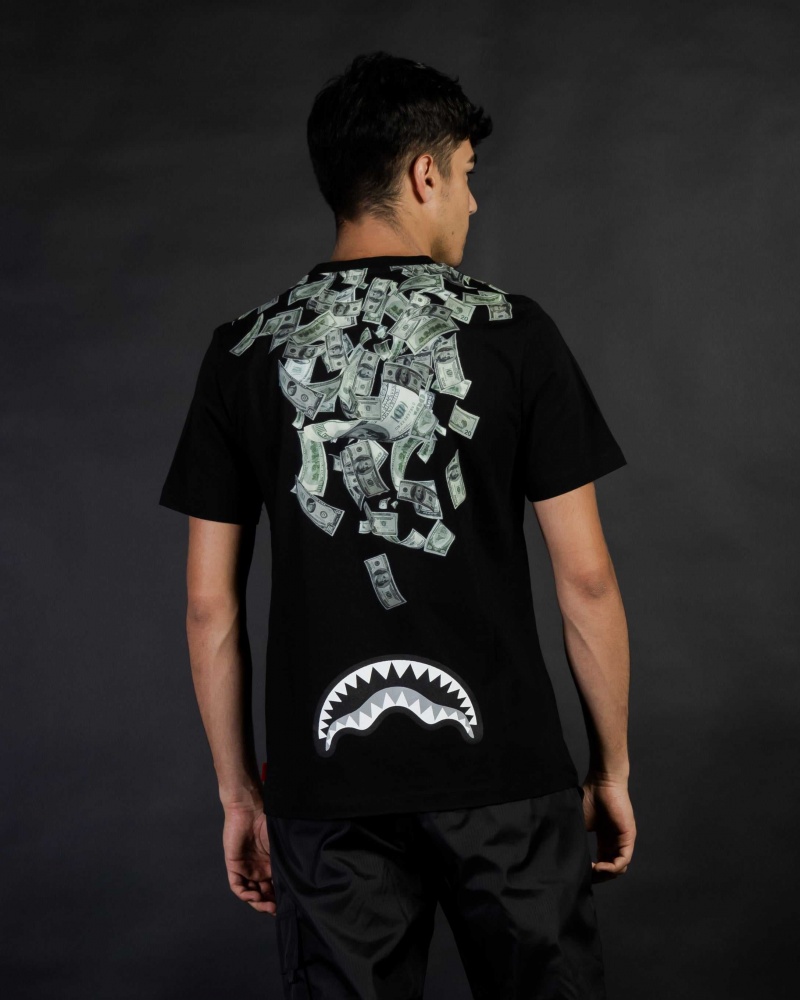 Sprayground T-shirt MONEY Black | QGLUA7218