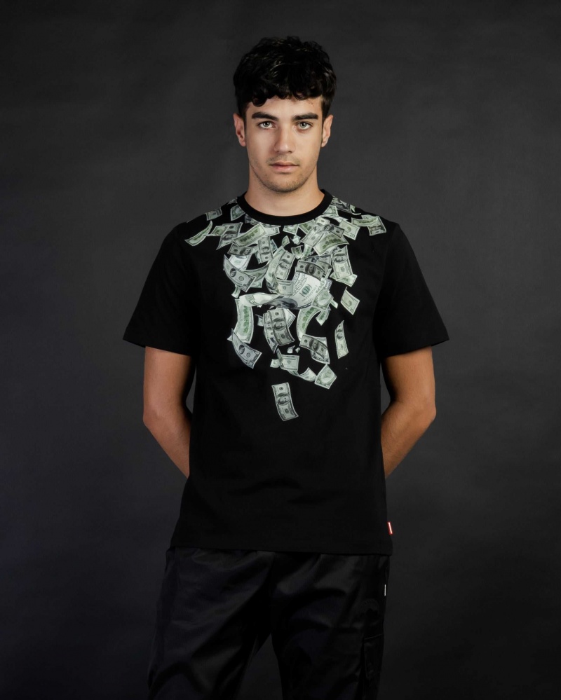 Sprayground T-shirt MONEY Black | QGLUA7218