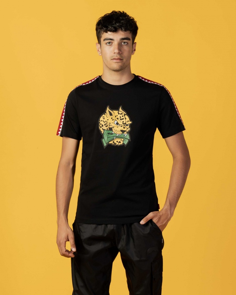 Sprayground T-shirt MONEY SPRAYBAND Leopard Black | EKALT4187