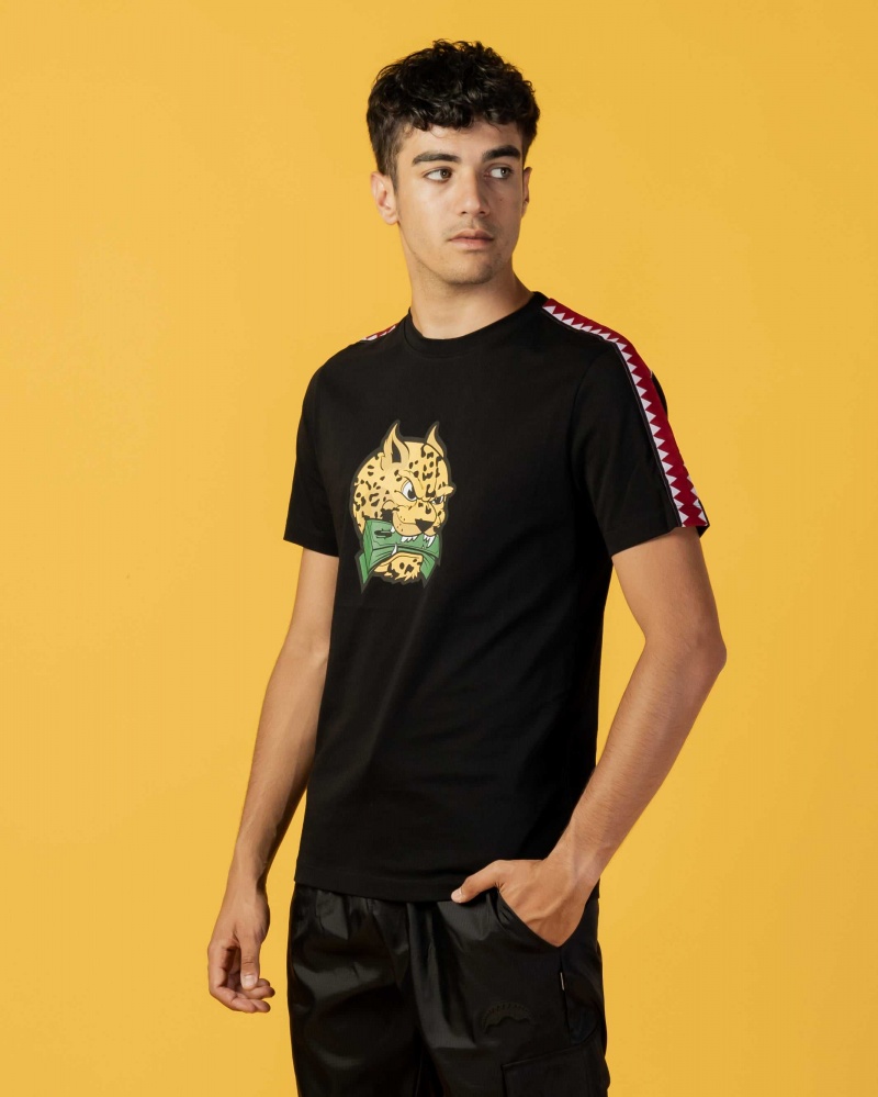 Sprayground T-shirt MONEY SPRAYBAND Leopard Black | EKALT4187