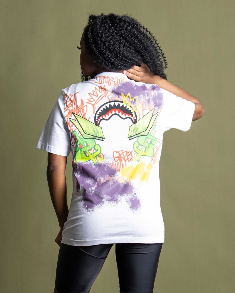 Sprayground T-shirt MONEY White | QYDKC9802