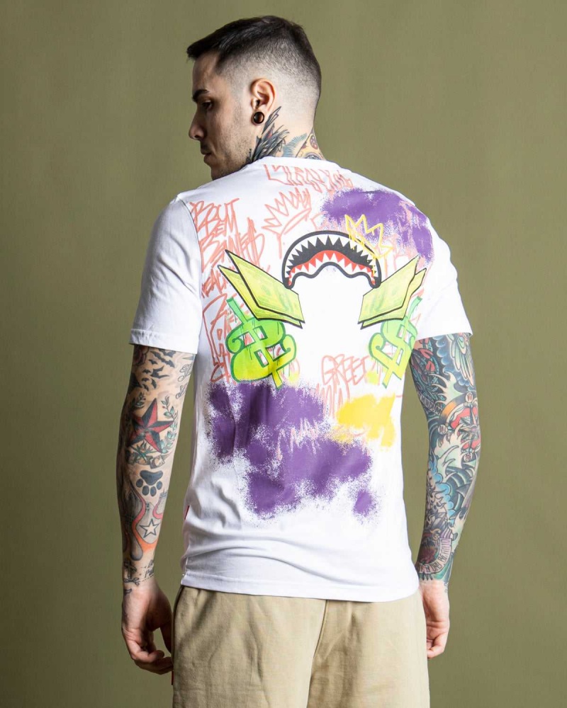 Sprayground T-shirt MONEY White | QYDKC9802