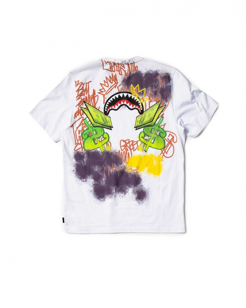 Sprayground T-shirt MONEY White | QYDKC9802