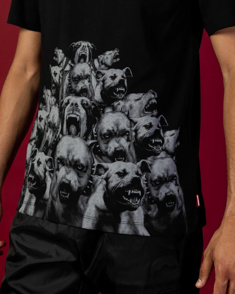 Sprayground T-shirt PITBULLS Black | GNUOV1283