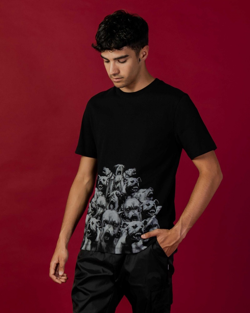 Sprayground T-shirt PITBULLS Black | GNUOV1283