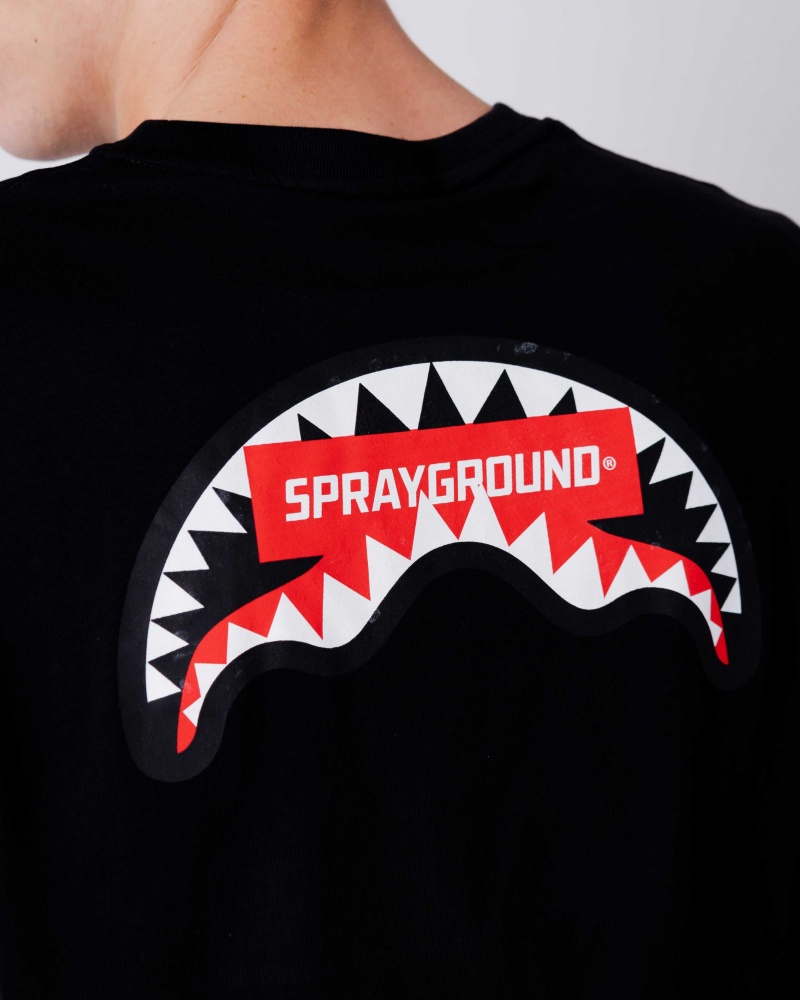 Sprayground T-shirt SG IN MY TEETH LONG Black | ULCRQ3597