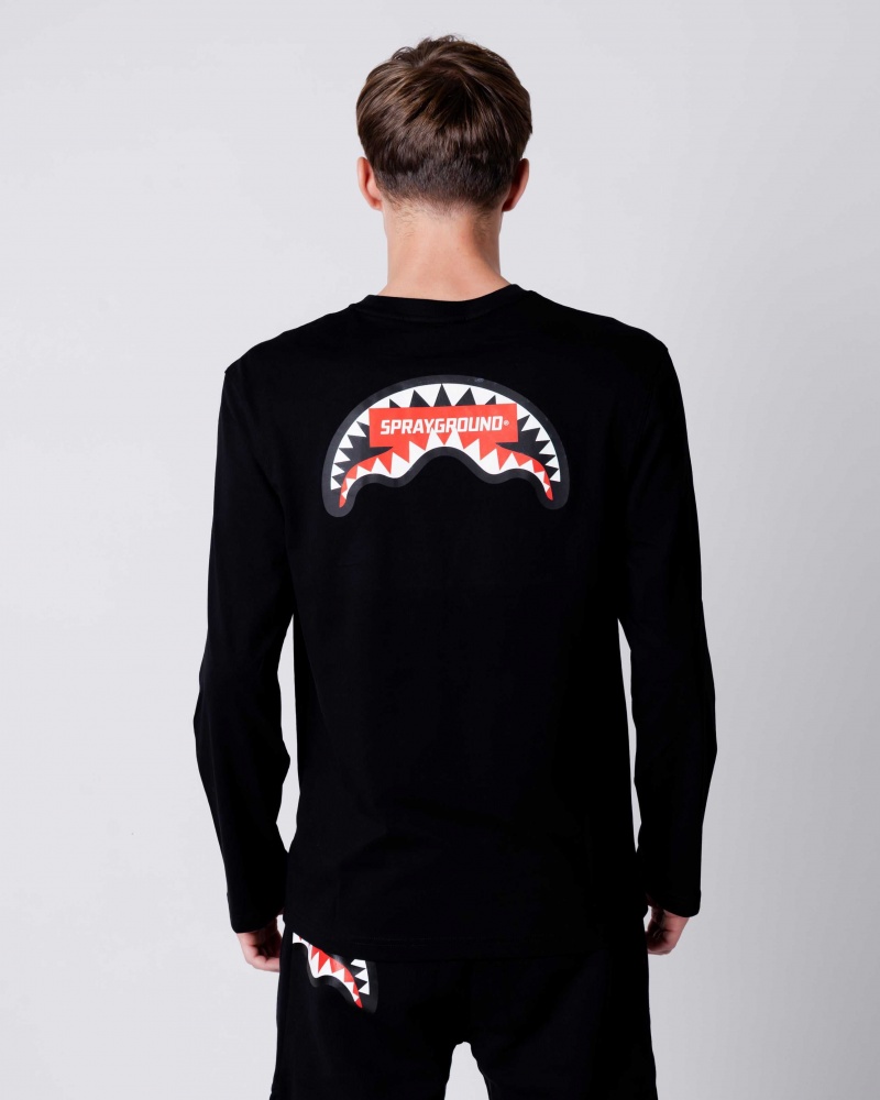 Sprayground T-shirt SG IN MY TEETH LONG Black | ULCRQ3597