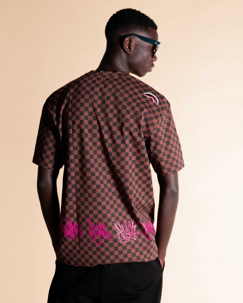 Sprayground T-shirt SHARKS IN NY Brown | QMEDH8702