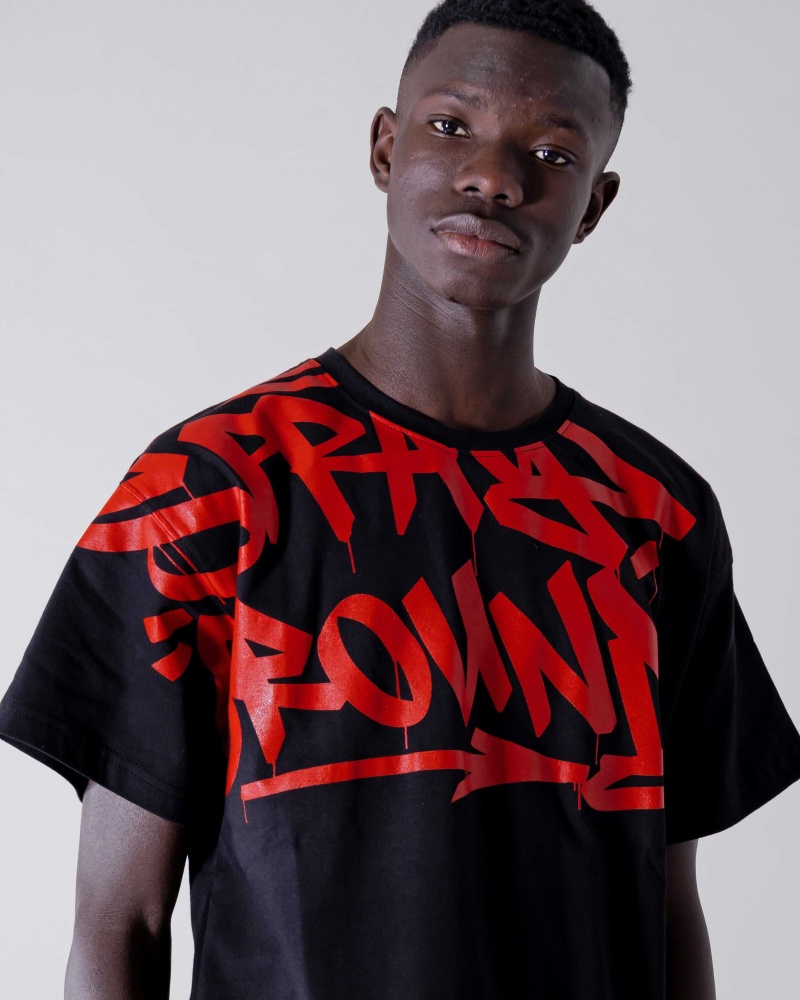 Sprayground T-shirt SPRAYGROUND TAG Black | ETVWJ5629