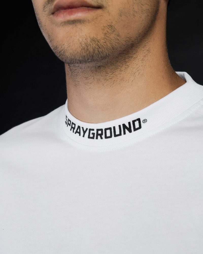 Sprayground T-shirt SPRAY NECK White | UDBLE5763