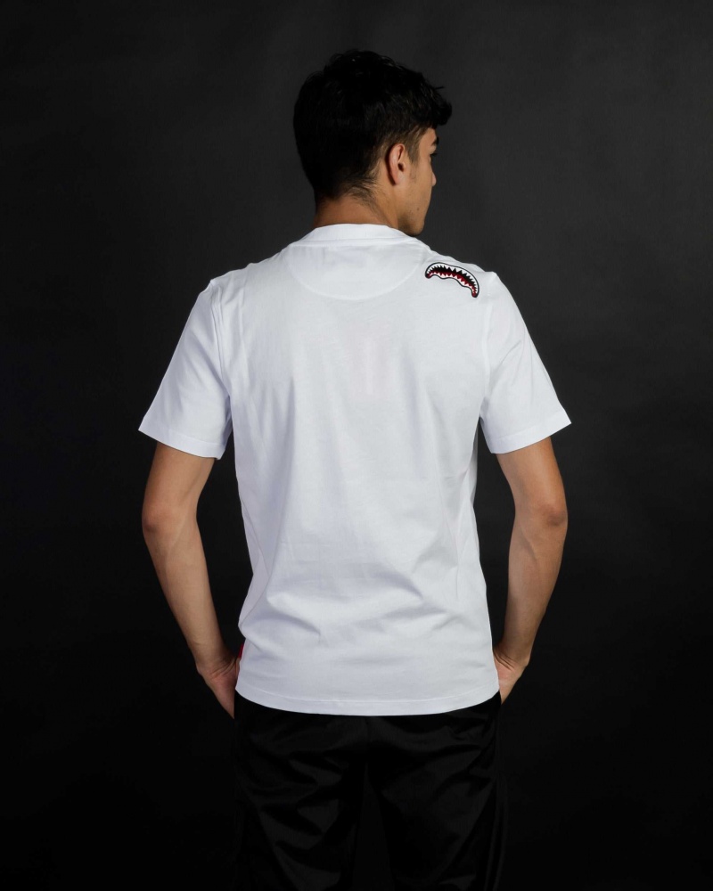 Sprayground T-shirt SPRAY NECK White | UDBLE5763