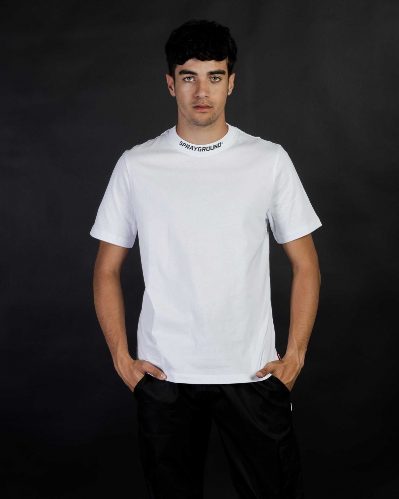 Sprayground T-shirt SPRAY NECK White | UDBLE5763