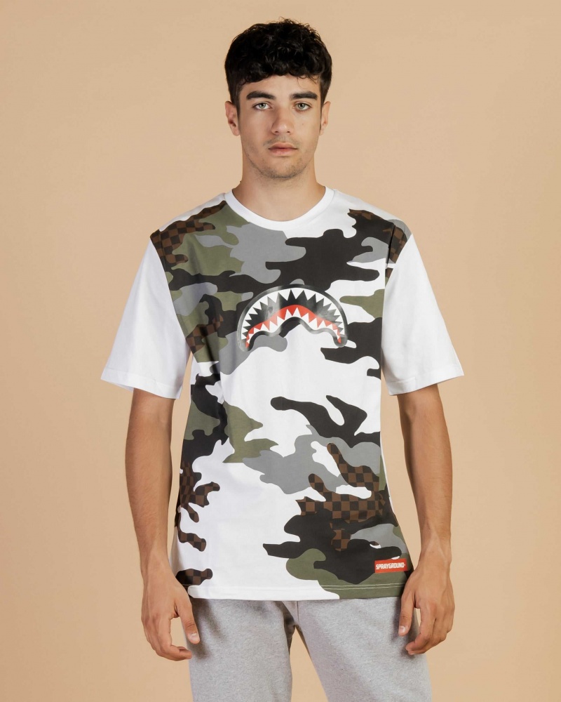 Sprayground T-shirt STAMPA MIMETICA White | ICYTP8305