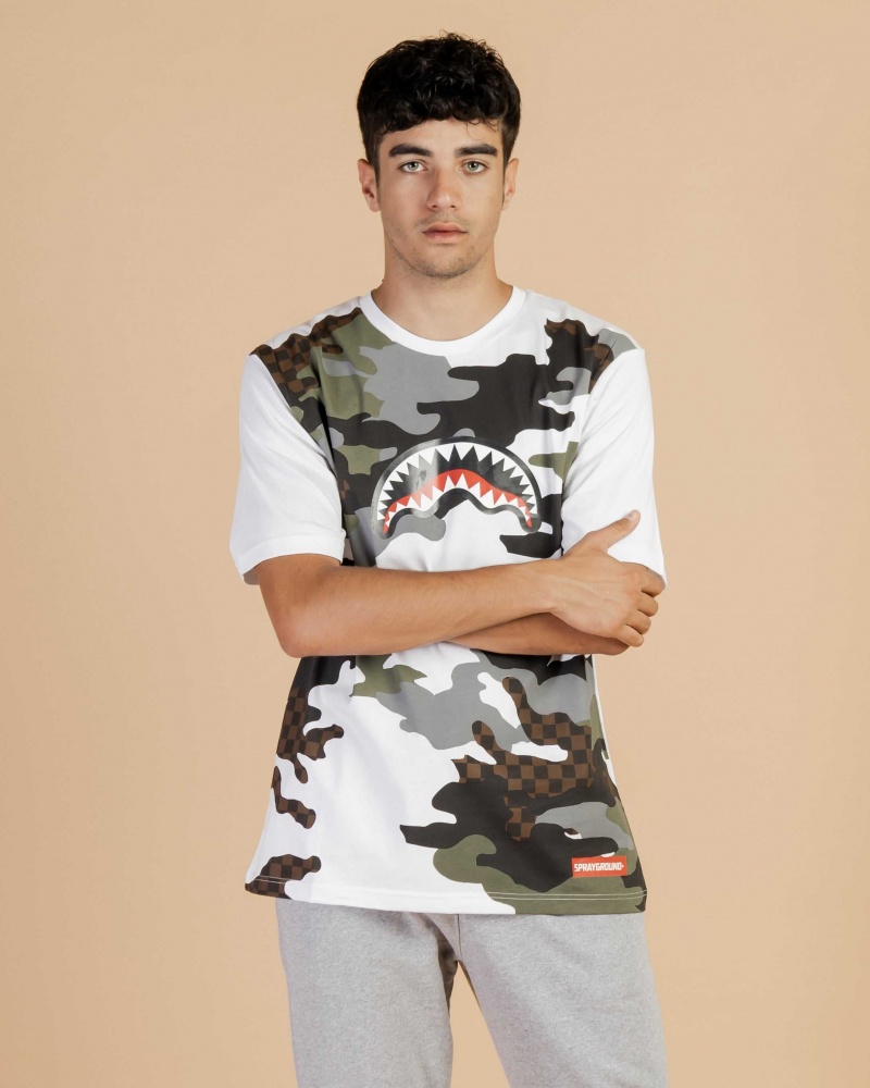 Sprayground T-shirt STAMPA MIMETICA White | ICYTP8305