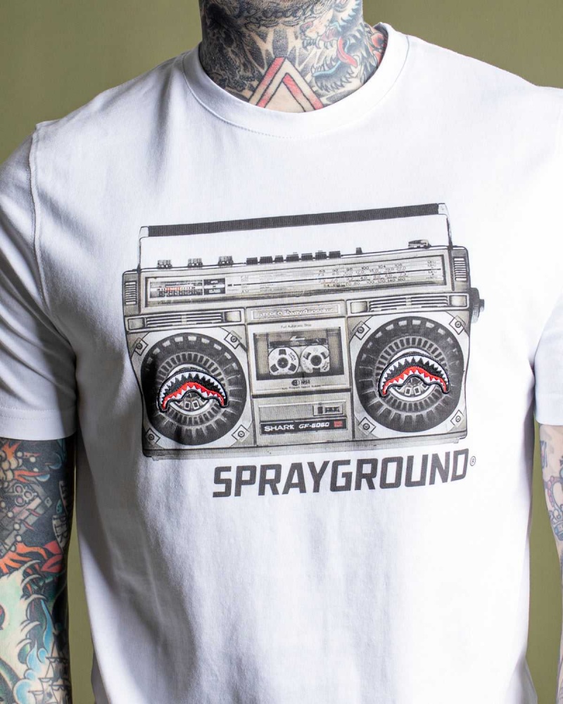 Sprayground T-shirt STAMPA STEREO White | CWDXM2175